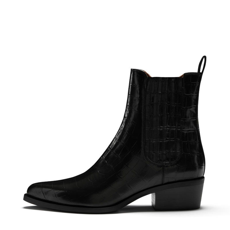 Isabel Bernard Vendôme Amandine croco black calfskin leather boots IB53010-201-36-zoom-