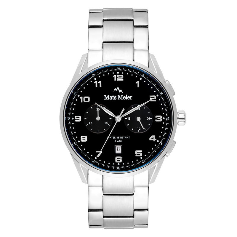 Mats Meier Mont Vélan Chrono Black/Silver Coloured Watch MM10004-zoom-
