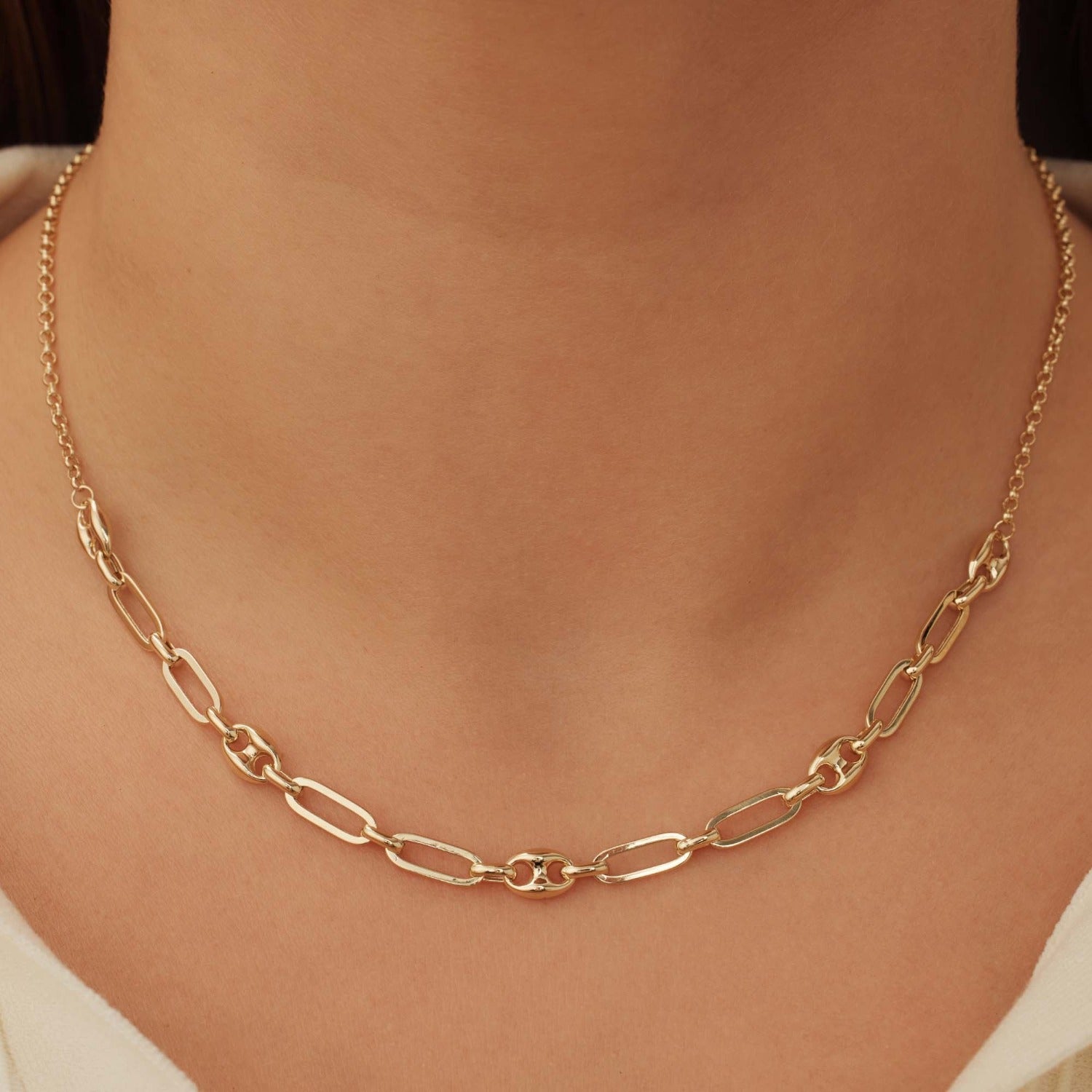 Isabel Bernard Cadeau d'Isabel 14 karat gold necklace and bracelet gift set with chains IB90181