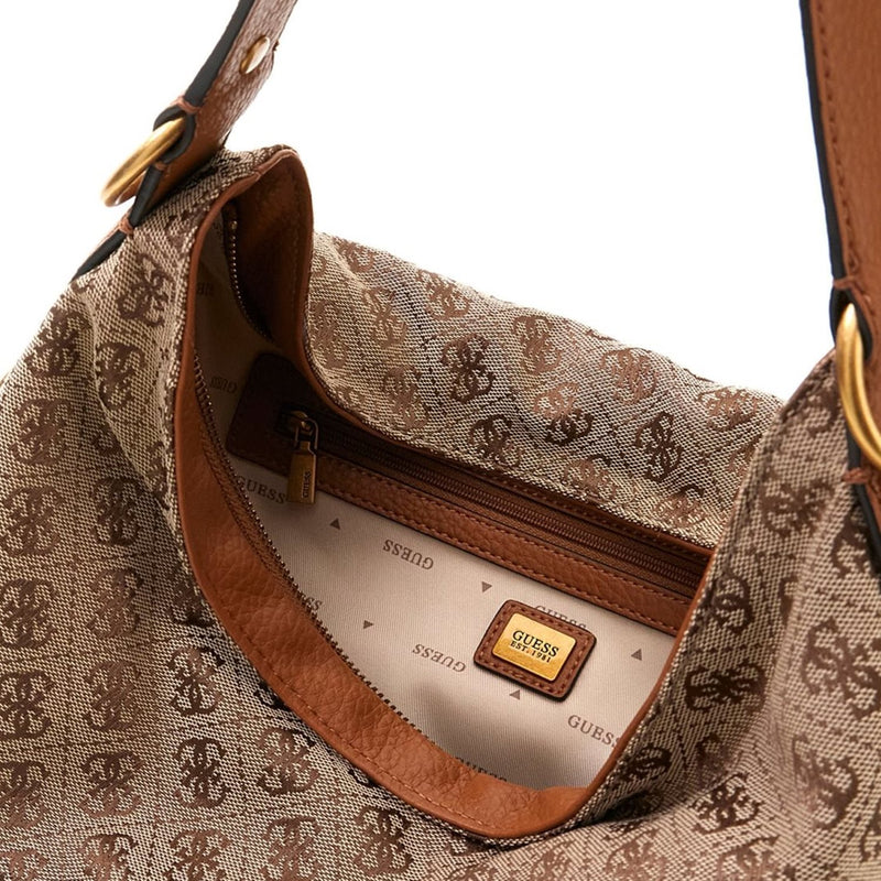 Guess Camden Latte Logo Cognac Camden Shoulder Bag HWJJ93-8180-LLG-zoom-