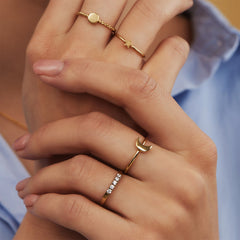 Selected Jewels Julie Louna 925 Sterling Zilveren Goudkleurige Ring SJ300017-58