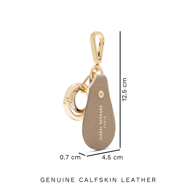 Isabel Bernard Honoré Filou Taupe Calfskin Airtag Key Pendant IB66000-078-zoom-