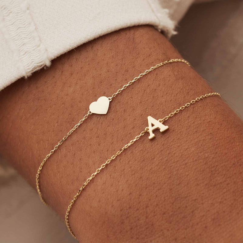 Isabel Bernard Le Marais Rachel 14 Carat Golden Initial Bracelet IB320101-A (Letter A)-zoom-