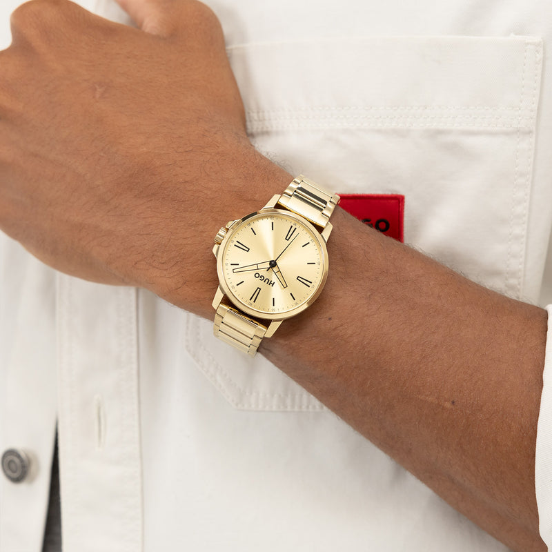 Hugo Boss #SMOOTH Gold Men's Watch HU1530420-zoom-