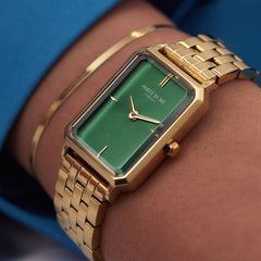 Parte Di Me Orologio Rechthoekig Women'sWatch Gold-coloured and Green PDM09002