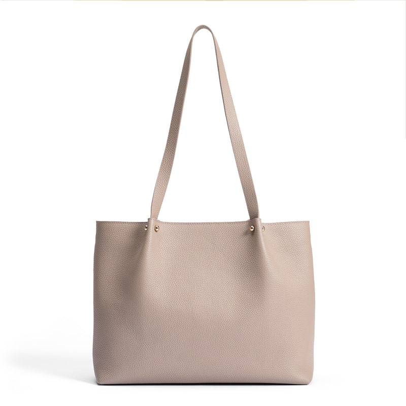 Isabel Bernard Honoré Nata Taupe Leather Shopper of Calfskin Leather IB25086-078-zoom-