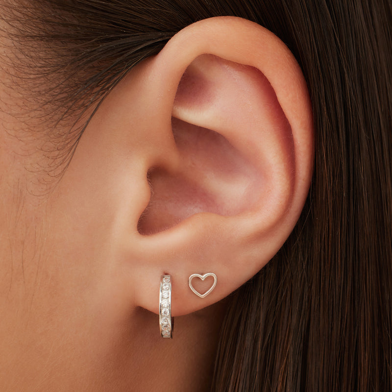 Isabel Bernard Saint Germain Amore 14 Carat Whitegold Ear Studs IB360230-zoom-