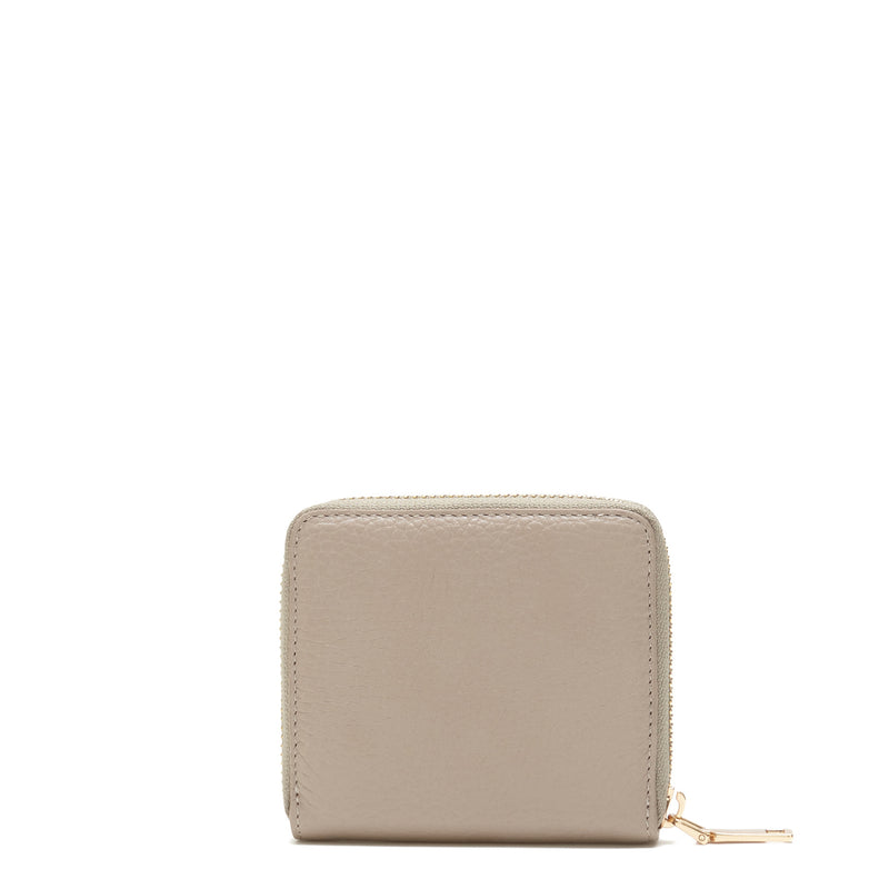 Isabel Bernard Honoré Jules Taupe Leather Zip Wallet made of Calfskin IB23018-zoom-