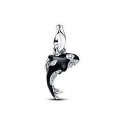 Pandora Moments 925 Sterling Silver Enamel Cubic Zirconia Orca Dangle Charm 794683C01