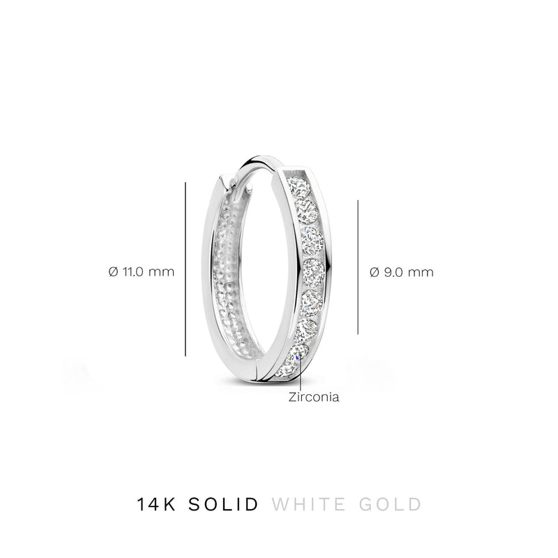 Isabel Bernard Saint Germain Tiphaine 14 Carat Whitegold Hoop EarringswithZirconia IB360094-zoom-