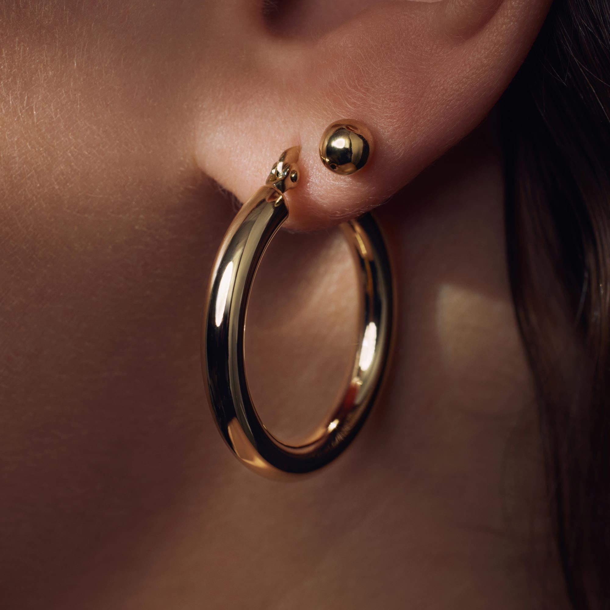 Parte Di Me Bibbiena Poppi Casentino 925 Sterling Silver Gold Plated Hoop Earrings PDM36154