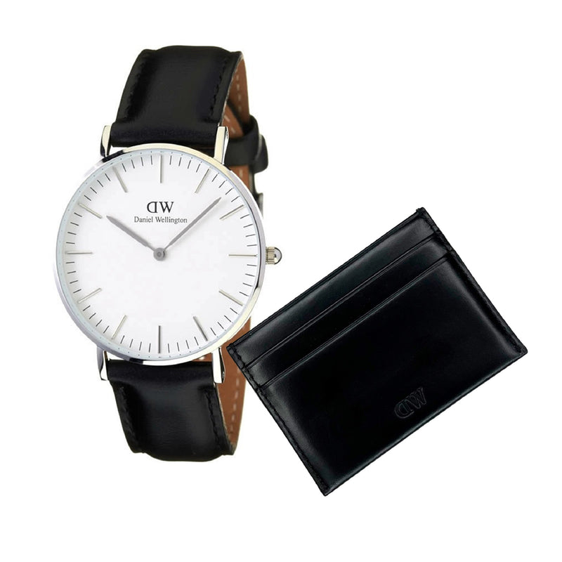 Daniel Wellington Men's Watch and Black Leather Card Holder Giftset DW00590019-zoom-