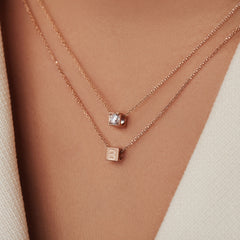 Isabel Bernard La Concorde 14 Karaat Roségouden Kubus Initial Ketting IB340055-Z