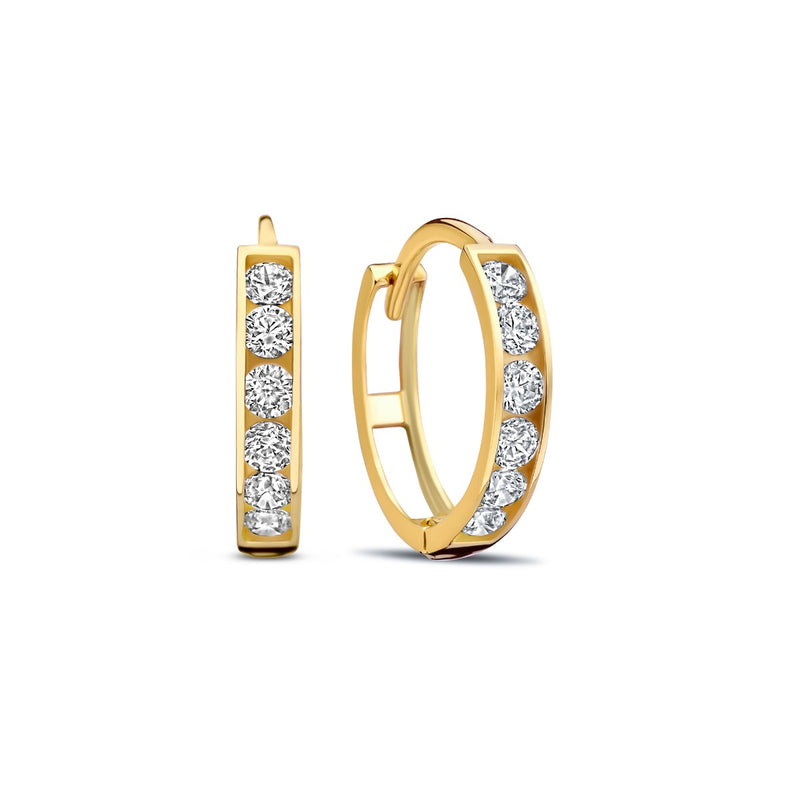 Beloro Jewels Monte Napoleone Stella 9 Karat Gold Hoop Earrings BO360067-zoom-