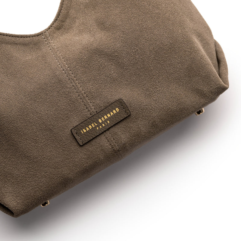 Isabel Bernard Honoré Grace mini taupe suede handbag  IB21132-178-zoom-
