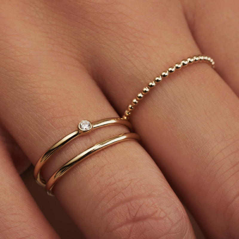 Isabel Bernard Rivoli Aélys 14 Carat Golden stacking Ring IB330076-52 (size: 52)-zoom-
