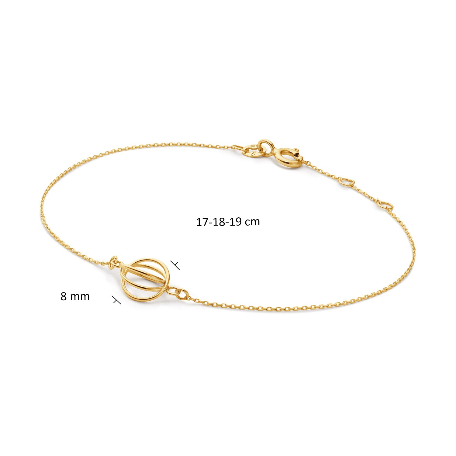 Jackie Gold Spindle 14 Karat Gold Bracelet JKB25.551
