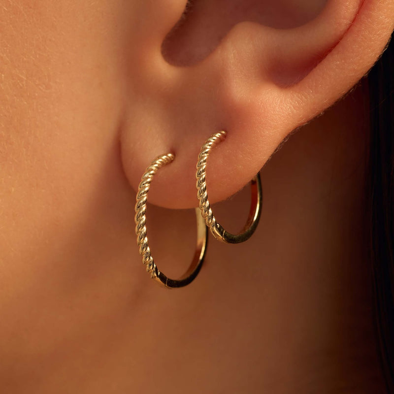Beloro Jewels Della Spiga Giana 9 karat gold hoop earrings BO360093-zoom-
