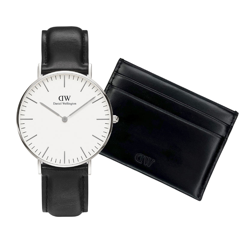 Daniel Wellington Men's Watch and Black Leather Card Holder Giftset DW00590019-zoom-