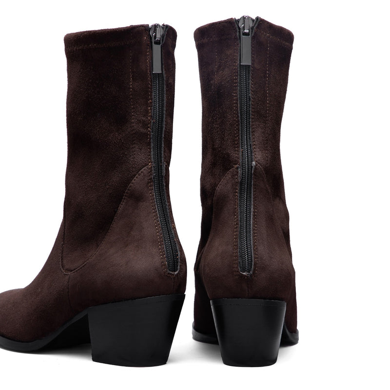 Isabel Bernard Vendôme Estelle Brown Stretch Suede Boots IB53013-130-38-zoom-