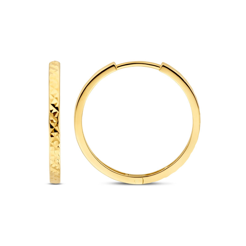 Beloro Jewels Regalo d'Amore 9 karat gold hoop earrings gift set with diamond cut BO90042-zoom-