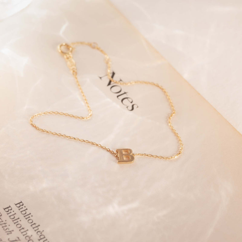 Isabel Bernard Le Marais Rachel 14 Carat Golden Initial Bracelet IB320101-A (Letter A)-zoom-
