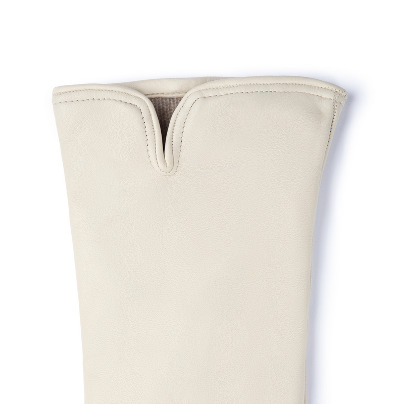 Isabel Bernard Honoré Sylvie cream goatskin leather gloves IB67004-372-7-zoom-