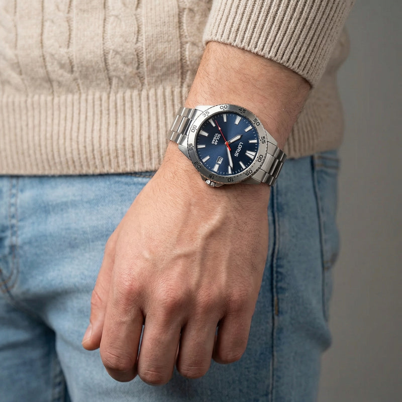 Lorus Solar Blue Dial Men's Watch RX341AX9-zoom-