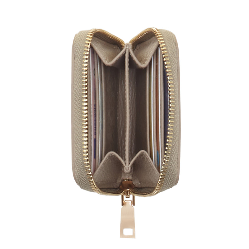 Isabel Bernard Honoré Jules Taupe Leather Zip Wallet made of Calfskin IB23018-zoom-