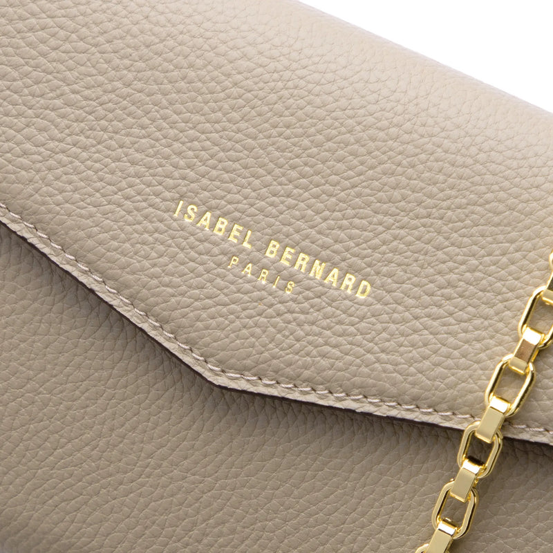 Isabel Bernard Honoré Lina Beige Clutch With Detachable Shoulder Chain IB21135-072-zoom-