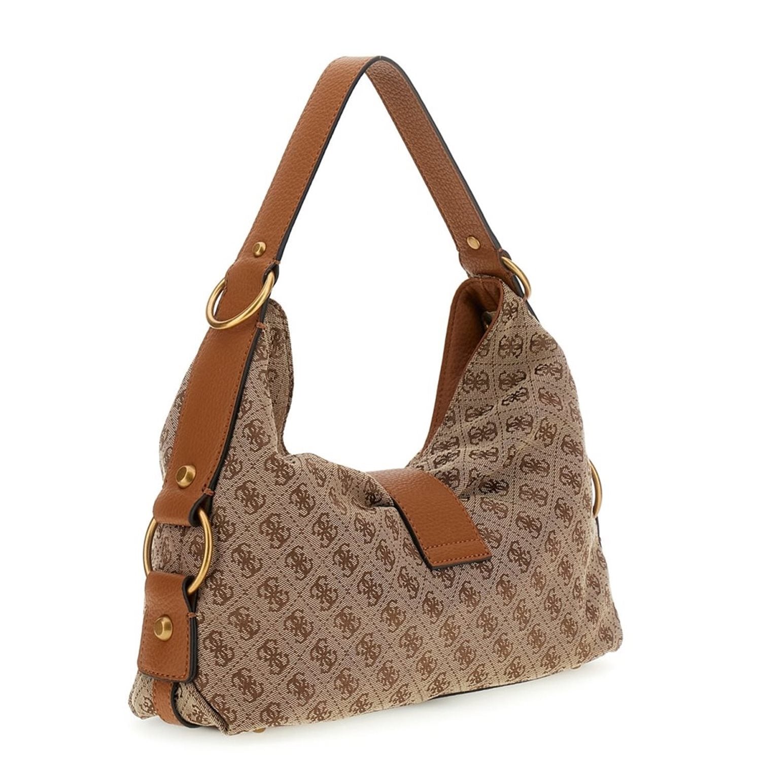 Guess Camden Latte Logo Cognac Camden Shoulder Bag HWJJ93-8180-LLG