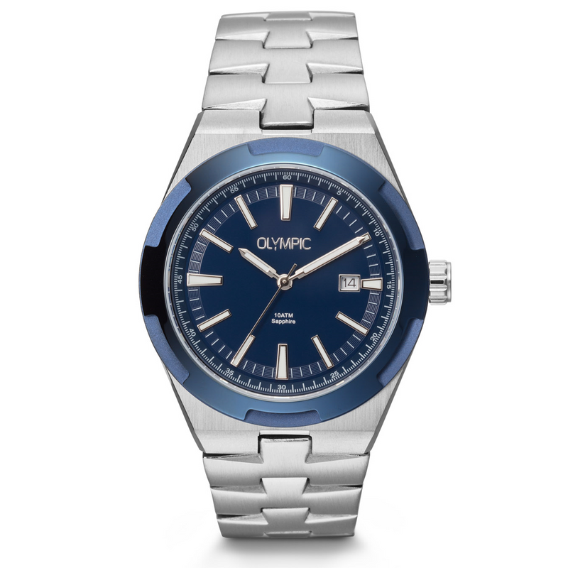 Olympic Legacy Silver and Blue Men's Watch OL75HSS005-zoom-