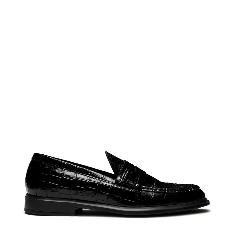 Isabel Bernard Vendôme Blandine croco black calfskin leather loafers IB51015-201-38-zoom-