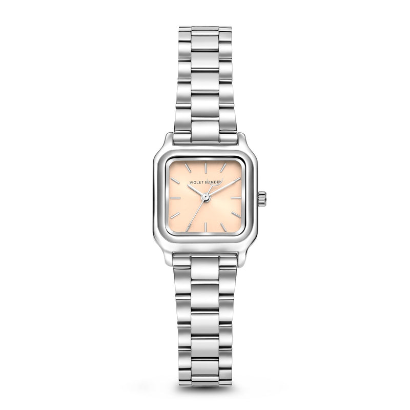 Violet Hamden Dawn Base Square Women's Watch Silver Coloured and Taupe VH09036-zoom-