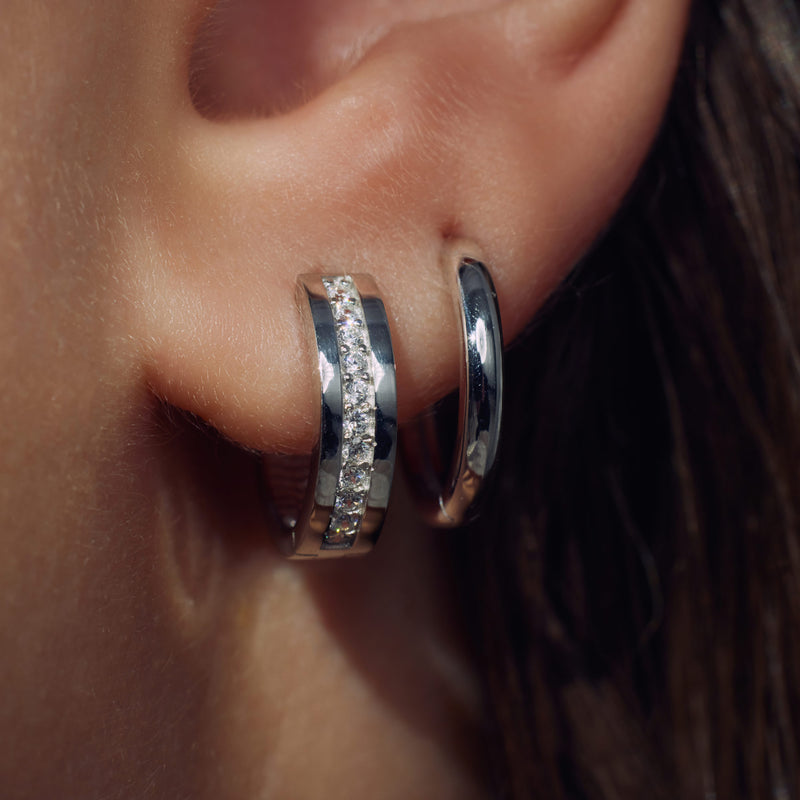 Parte Di Me Ponte Vecchio Santa Trinita 925 sterling Silver Hoop Earrings PDM36106-zoom-