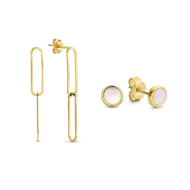 Isabel Bernard Cadeau d´Isabel 14 Carat Golden Earrings Set IB90126-zoom-