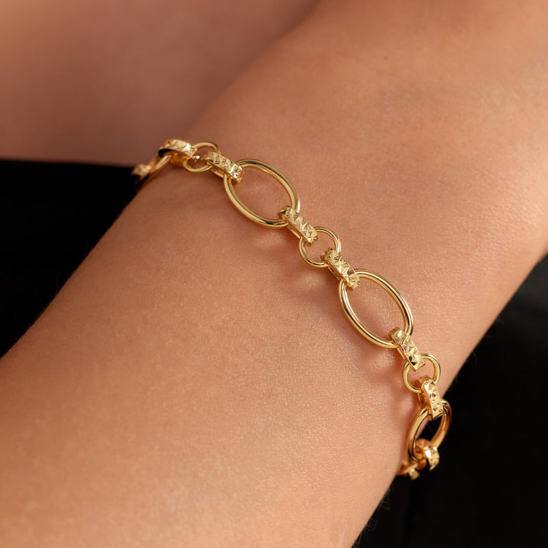Parte Di Me Bibbiena Poppi Clara 925 Sterling Silver Gold Plated Link Bracelet PDM32140-zoom-