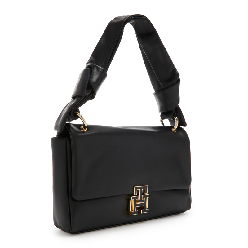 Tommy Hilfiger Pushlock Black Shoulder Bag AW0AW15685BDS-zoom-