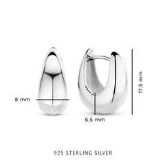 Parte Di Me Bibbiena Poppi Casentino 925 Sterling Silver Hoop Earrings PDM36161