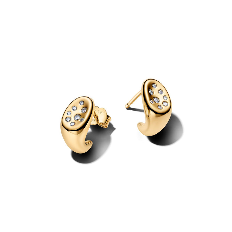 Pandora Essence Gold Plated Organically Shaped Stone-Set Stud Earrings 264661C01-zoom-