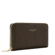 Isabel Bernard Honoré Léa Green Calfskin Zip Wallet IB23029