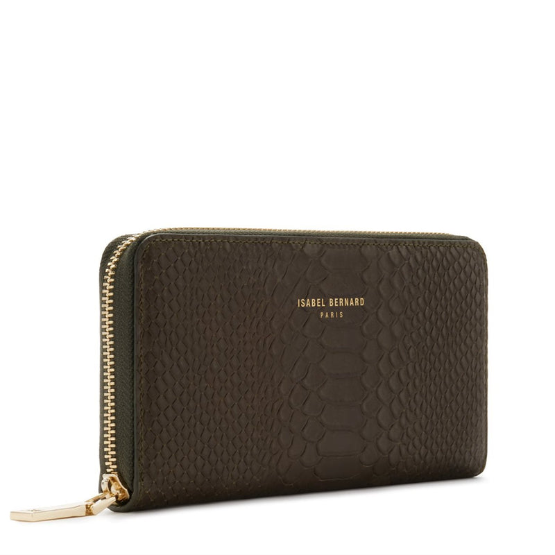 Isabel Bernard Honoré Léa Green Calfskin Zip Wallet IB23029-zoom-