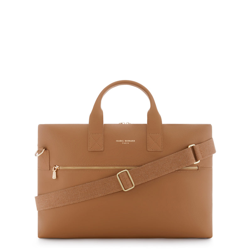 Isabel Bernard Honoré Anique Camel Calfskin Handbag IB25062-zoom-