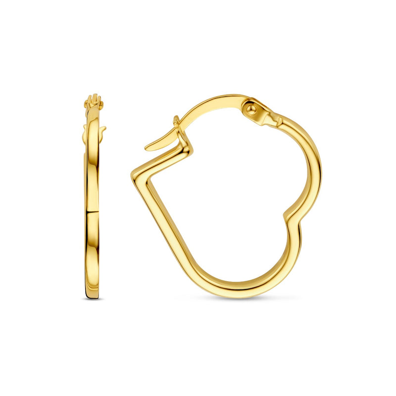 Beloro Jewels Della Spiga Luna 9 karat gold heart earrings BO360081-zoom-