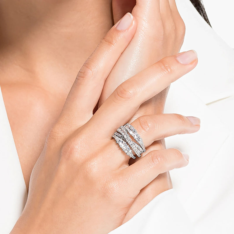 Swarovski Twist Silver Ring 5584650-zoom-