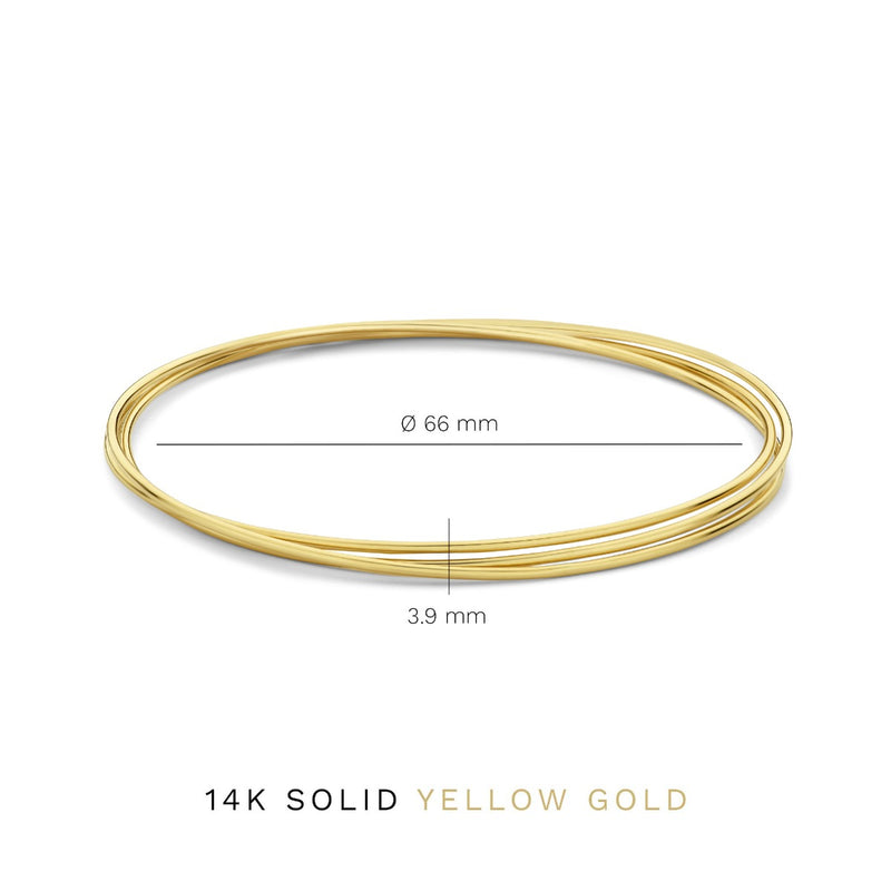 Isabel Bernard Cour d'Honneur Adora 14 Carat Golden Bangle Set IB320110-zoom-
