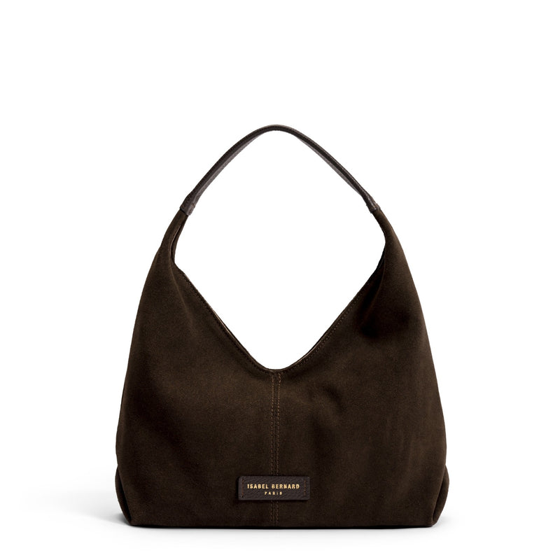 Isabel Bernard Honoré Grace mini dark brown suede handbag  IB21132-131-zoom-