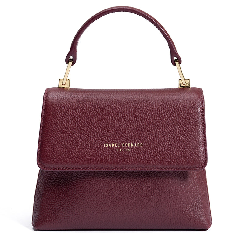 Isabel Bernard Femme Forte Heline Bordeaux Calfskin Leather Handbag IB21121-zoom-