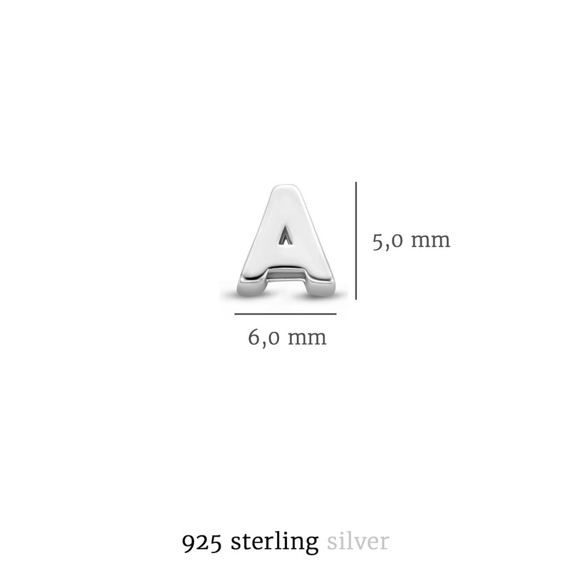 Selected Jewels Julie Chloé 925 sterling zilveren initial enkele oorbel SJ360031-A-zoom-