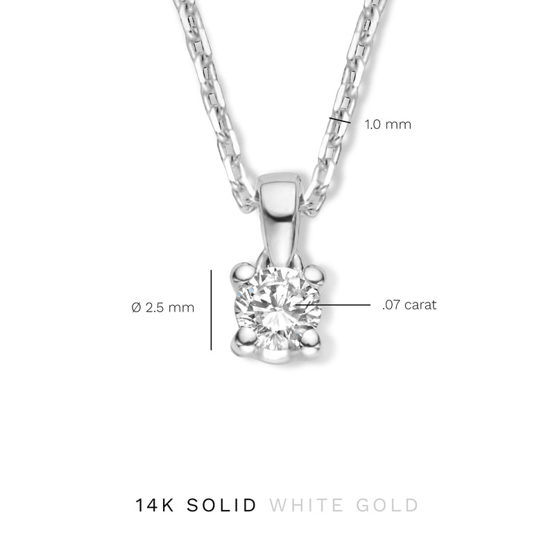 Isabel Bernard De la Paix Celesse 14 Carat Whitegold Necklace | diamond 0.07 ct | IBD350005-zoom-